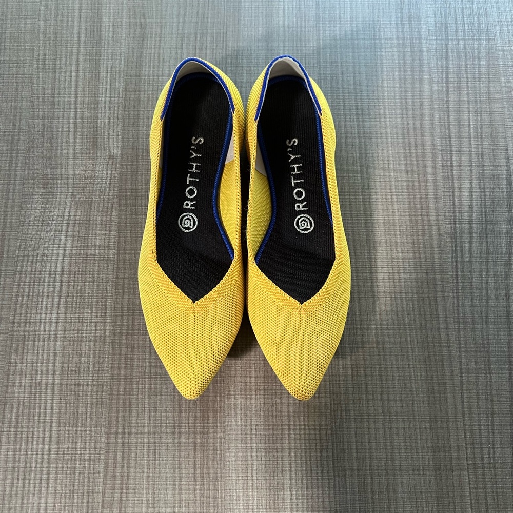 Rothy’s The Point Flats Marigold Yellow Women’s Size 8